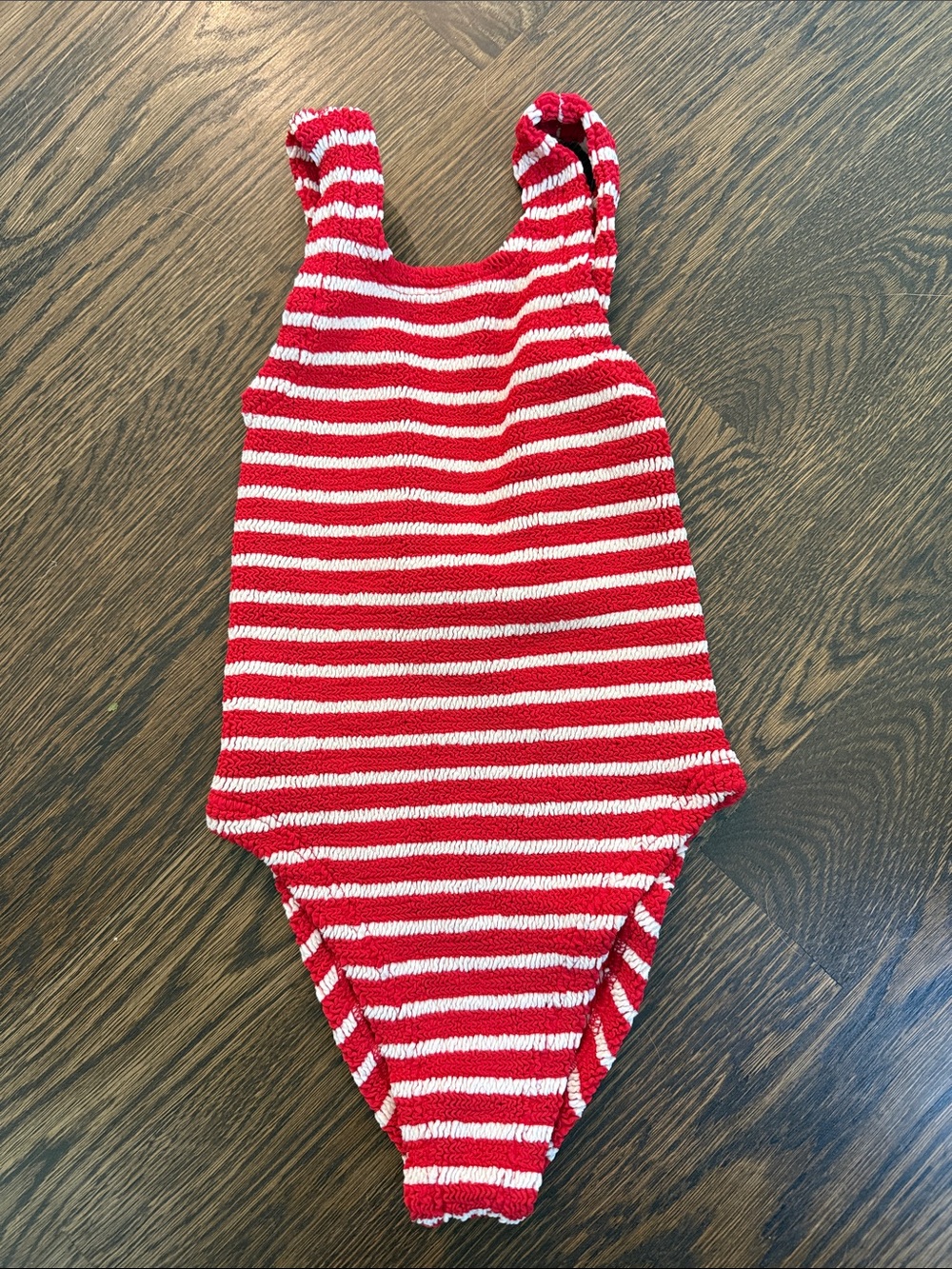 Hunza G Kids One Piece Red and White Striped Swimsuit
